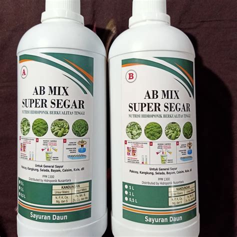 Jual Nutrisi Hidroponik Ab Mix Cair Sayuran Liter A Dan Liter B