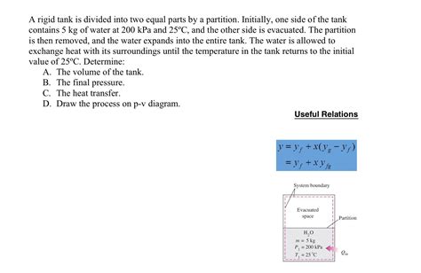 Solved A Rigid Tank Is Divided Into Two Equal Parts By A Chegg