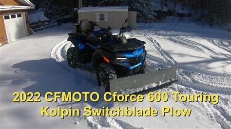 CFMOTO CForce 600 Touring Plowing Fresh Snow YouTube