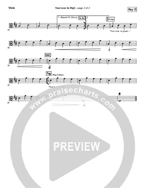 Your Love So High Viola Sheet Music Pdf Hillsong Worship Praisecharts