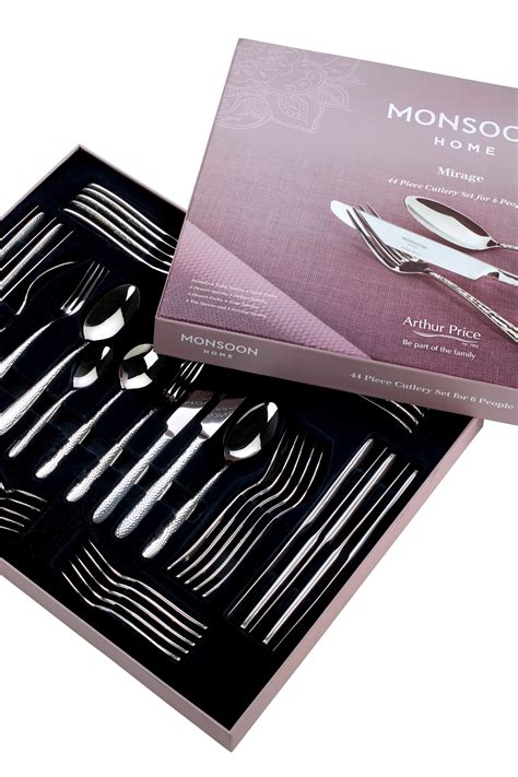 Cutlery Monsoon Mirage Stainless Steel 44 Piece 6 Person Boxed