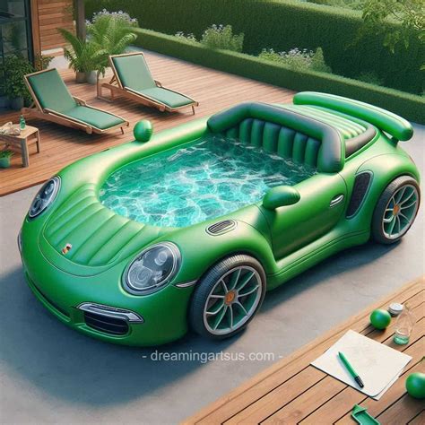 Inflatable Porsche Pools Designed With A Swimming Pool Shaped Like A