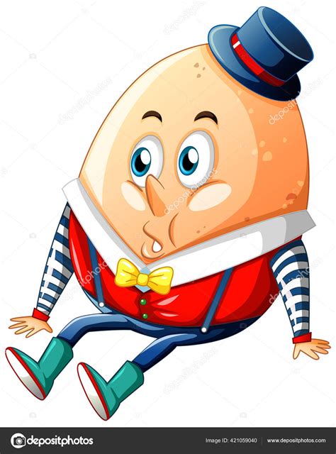 Humpty Dumpty Personaje Dibujos Animados Huevo Sobre Fondo Blanco