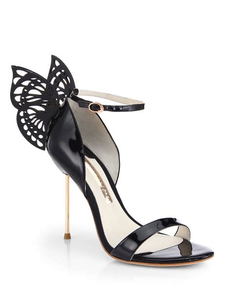 Sophia Webster Flutura 4 Butterfly Patent Leather Sandals In Black Lyst