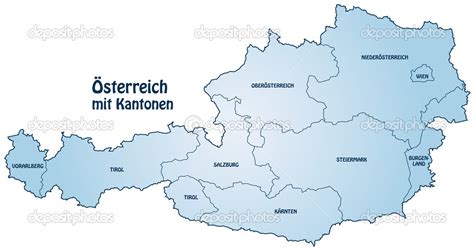 Map of Austria with borders in blue — Stock Vector © artalis #39258895