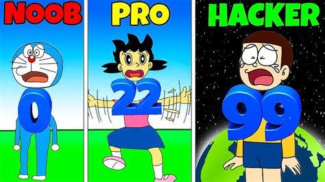 Shinchan And Nobita Play Noob Vs Pro Vs Hacker In Digit Run D Funny