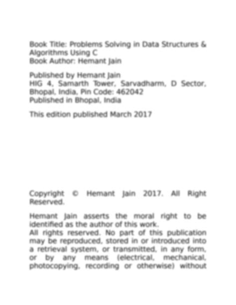 Solution Problem Solving In Data Structures Algorithms Using C Studypool