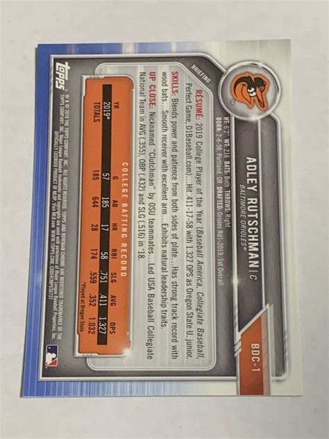 Adley Rutschman Bowman Chrome Draft Rc Orioles Bowman