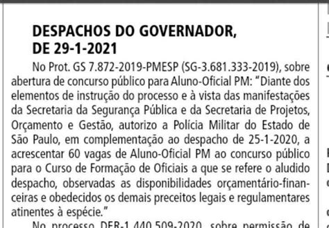 Concurso Pm Sp Oficial Edital Ganha Mais 60 Vagas Direção Concursos