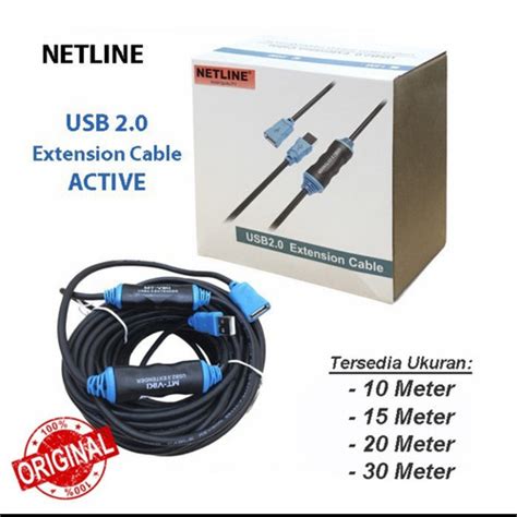 Jual Cable Usb Extender Active Usb 2 0 Extension Aktif 20 Meter NETLINE