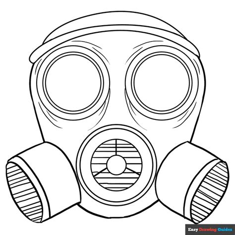 Gas Mask Coloring Page | Easy Drawing Guides