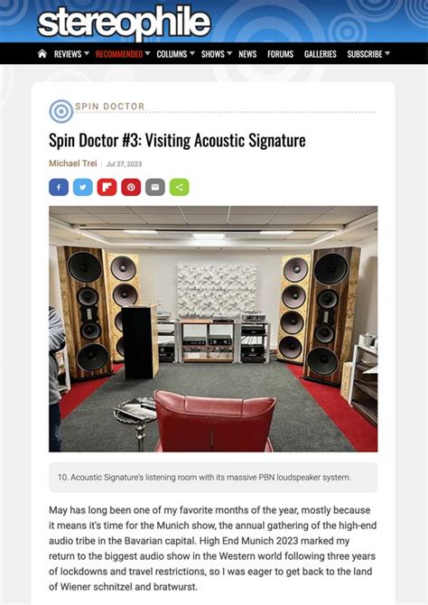 Stereophile Factory Visit Report Acoustic Signature Plattenspieler