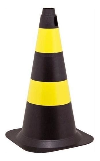 Cone Sinalização Pvc Amarelo E Preto 50 Cm Plastcor Cone De