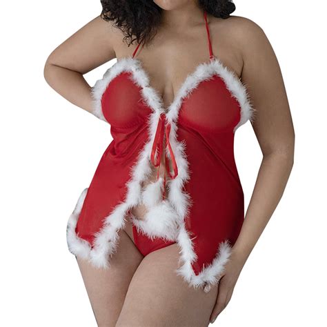 YTIANH Bridal Lingerie Women S Sexy Santa Christmas Lingerie Set With