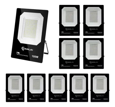 Reflector Led 100w Luz Blanca Fria Mayoreo Paquete 10 Piezas