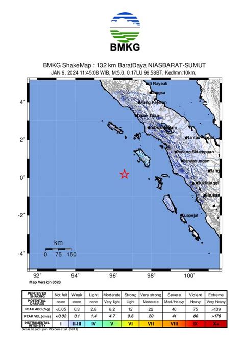 Gempa Berkekuatan M Guncang Pulau Nias Harian Mistar