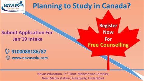 Planning For Jan19 Intake In Canada Get Free Counselling From Our