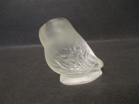 Lalique Crystal Owl Figurine Paperweight