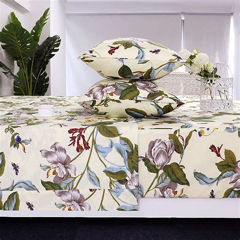 Fadfay Shabby Floral Sheets Queen Size 100 Cotton 600 Tc