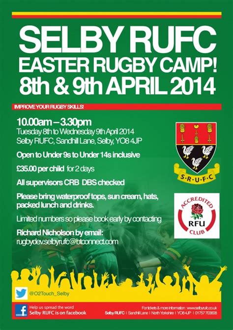 SELBY RUFC EASTER RUGBY CAMP