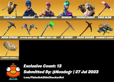 Skins Fa Wonder Psycho Bandit Merry Mint Axe Fusion Midas