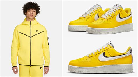 Nike Air Force 1 Low Tour Yellow Tech Fleece Hoodie Outfit