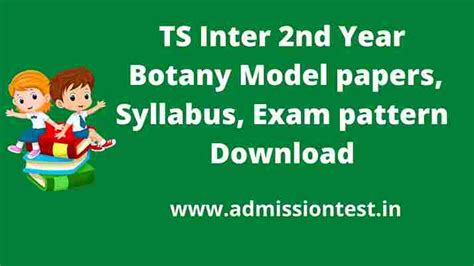 Ts Inter Nd Year Botany Model Paper Exam Pattern Syllabus Pdf