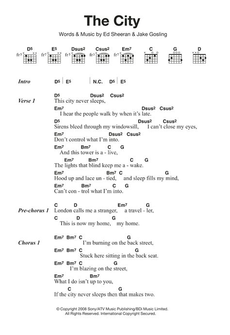 The City by Ed Sheeran - Guitar Chords/Lyrics - Guitar Instructor