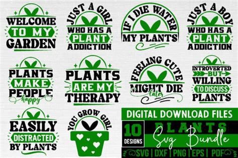 Plants Svg Bundle Graphic By Binasvgbundle · Creative Fabrica