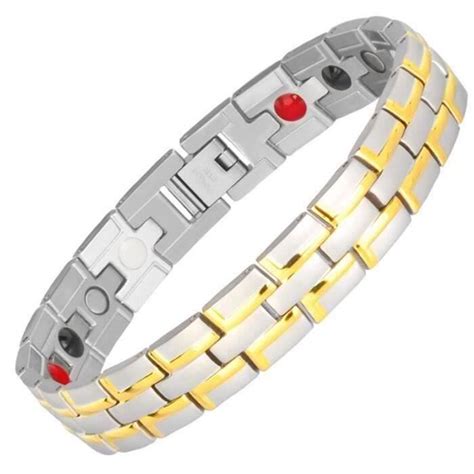 Bracelet Bijoux Hommes Acier Inoxydable Aimant La Sant Ion N Gatif