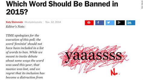 Time Apologizes For Including Feminist On Banned Words Poll