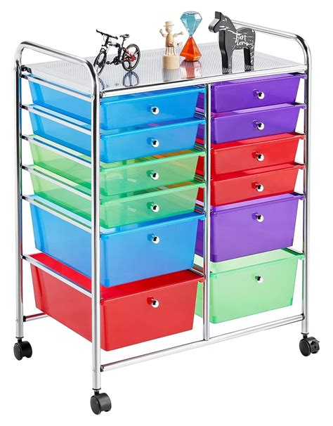 saney Utility Cart with 12 Drawers Rolling Cart Organizer Plastic ...