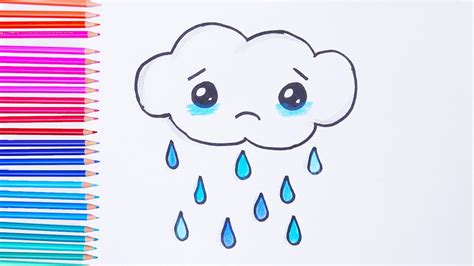 How To Draw A Cloud Rain Easy Drawings Youtube