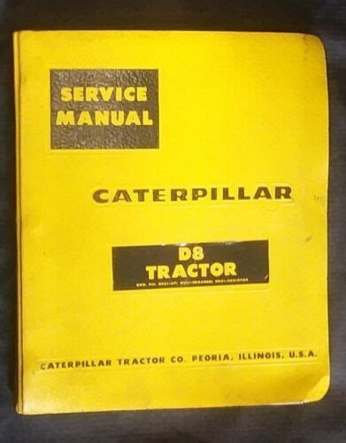 Cat Caterpillar D8 D8h Tractor Dozer Service Shop Repair Manual Book