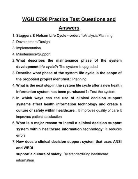 Solution Wgu C Practice Test Questions And Answers For Exam