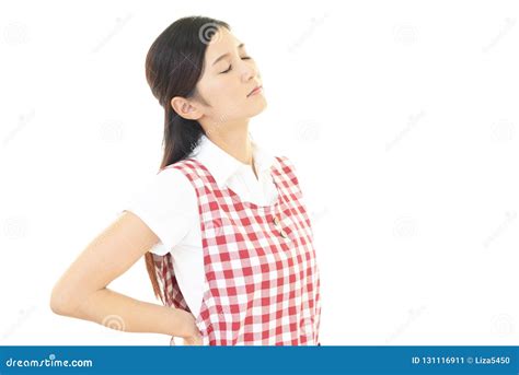 Woman Who Has A Back Pain Stock Image Image Of Emotional 131116911