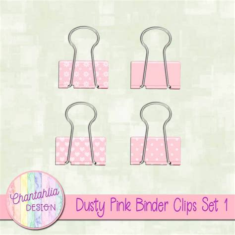 Free Dusty Pink Binder Clips Design Elements