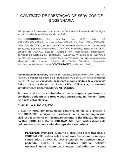 Modelo Contrato De Prestação De Serviços Law Of Obligations Social