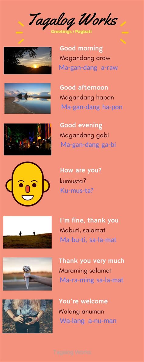 Tagalog Greetings Chart