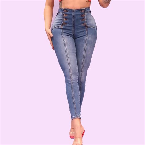 2023 Women Pants High Waist Stretch Pencil Jeans High Waist Skinny Slim