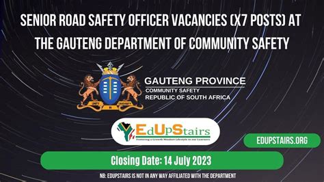 Senior Road Safety Officer Vacancies X Posts At The Gauteng