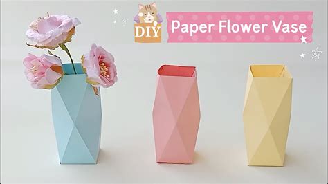 Very Easy Way To Make A Paper Flower Vase Diy Simple Paper Craft