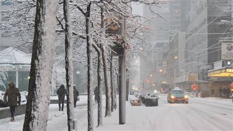 Winter Snow Storm In Toronto Canada Ontario Extreme Weather In Winter