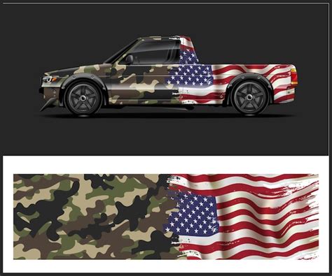 Premium Vector Distressed Usa Flag Car Wrap Design With American Flag