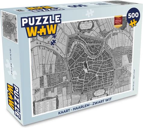 Puzzel Kaart Haarlem Zwart Wit Legpuzzel Puzzel 500 Stukjes