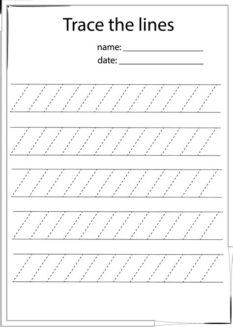 Straight Line Tracing Worksheets