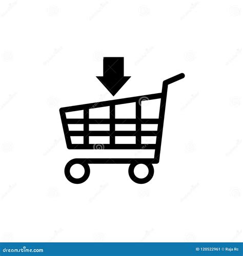 Shopping Cart Icon Black And White Stock Vector - Illustration of goods ...