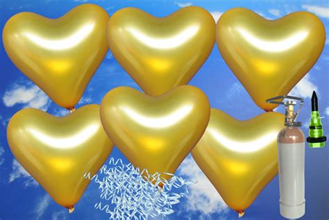 Ballonsupermarkt Onlineshop De Herzluftballons Mit Helium In Gold