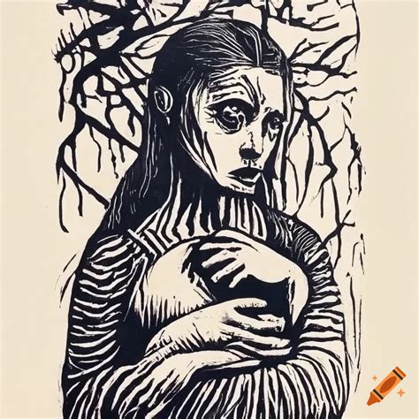 Linocut Artwork Titled The One Who Killed You Cultivated You Gave