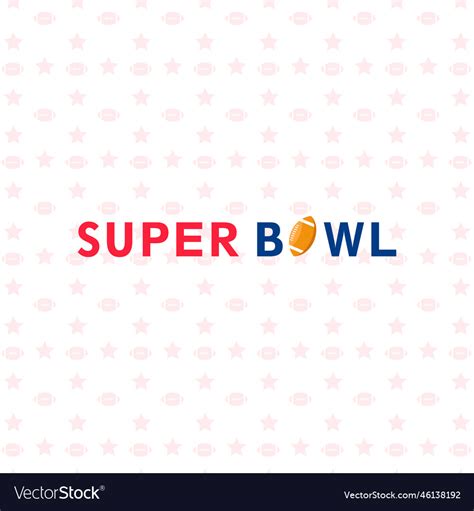 Super bowl title text red and blue font color Vector Image